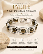 Silver Plated Pyrite Power Bracelet