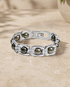 Silver Plated Pyrite Power Bracelet