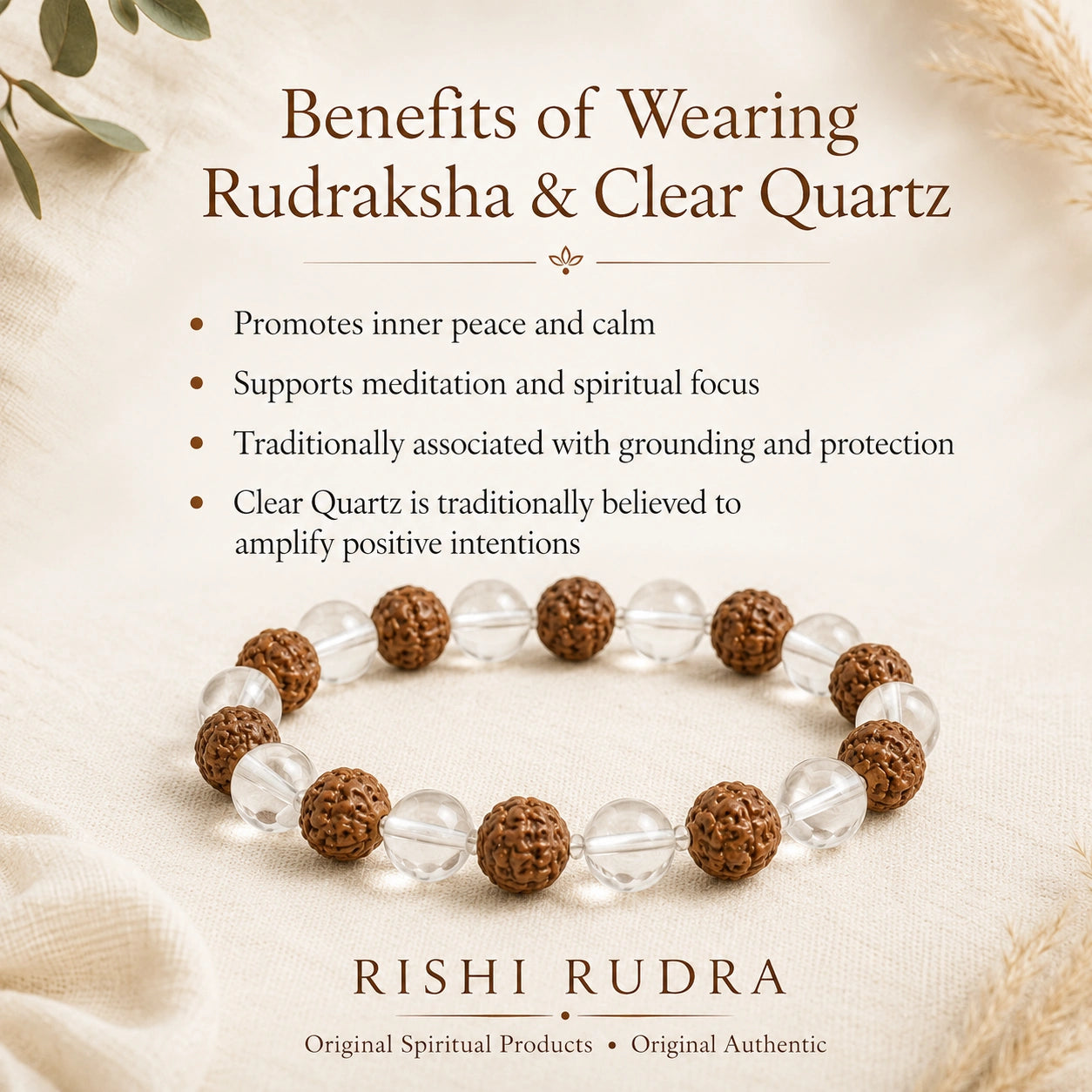 Rudraksha Quartz Harmony Bracelet