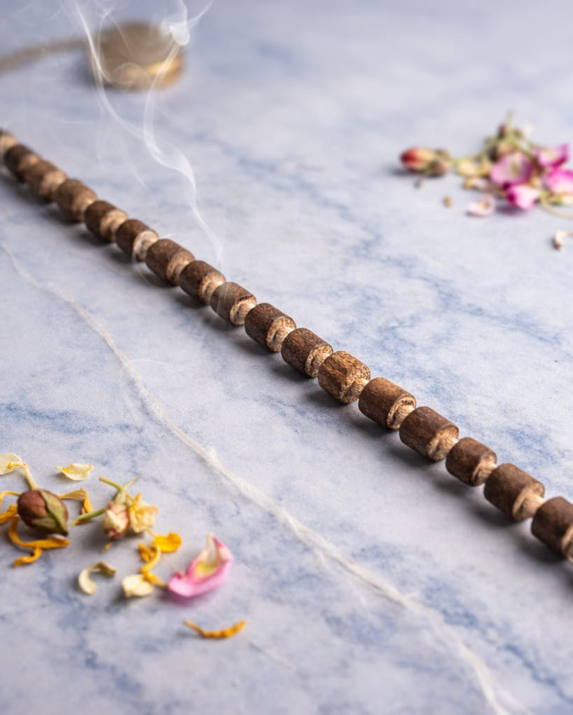 108 Beads Raw Tulshi Mala – Authentic Holy Basil Wooden Prayer Mala