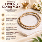 🌿 Divine Protection Combo 5 Mukhi Rudraksha + Tulsi 1 Round Kanthi Mala