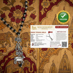 Divine Karungali Mala with Silver Caps, Trishul & Nandi Pendant