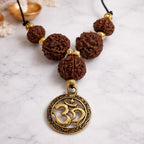 Shiv Raksha Kavach – 4 to 8 Mukhi Rudraksha Protection Mala with Om Locket | Blessed by Lord Shiva
