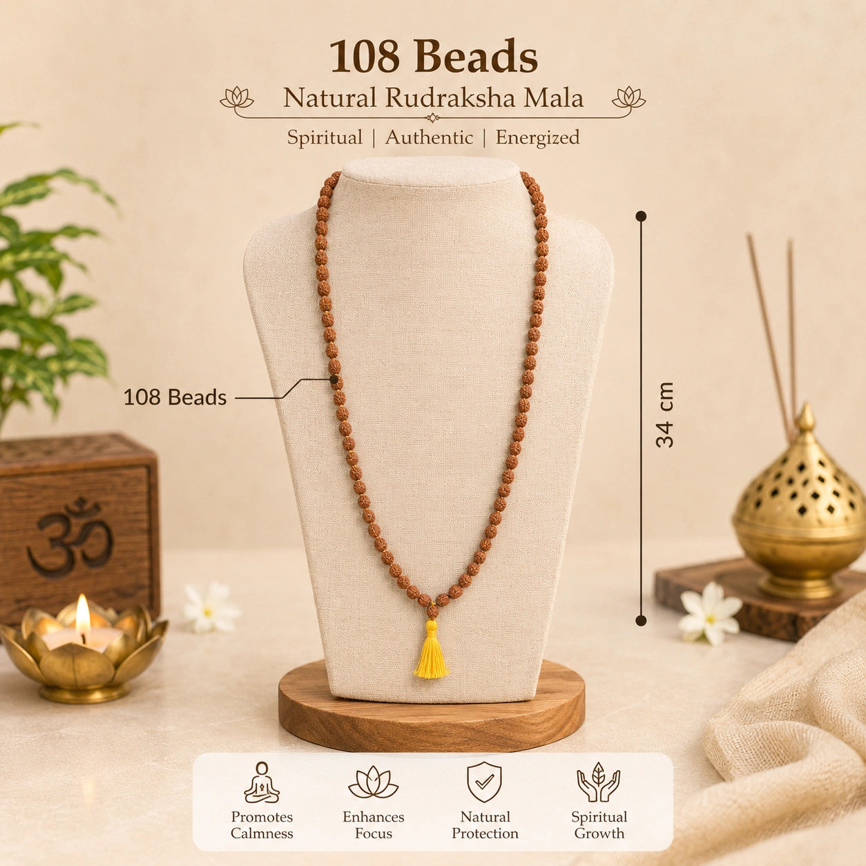 Rudraksha Mala with Tassel