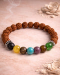 Seven Chakra Rudraksha Bead Bracelet