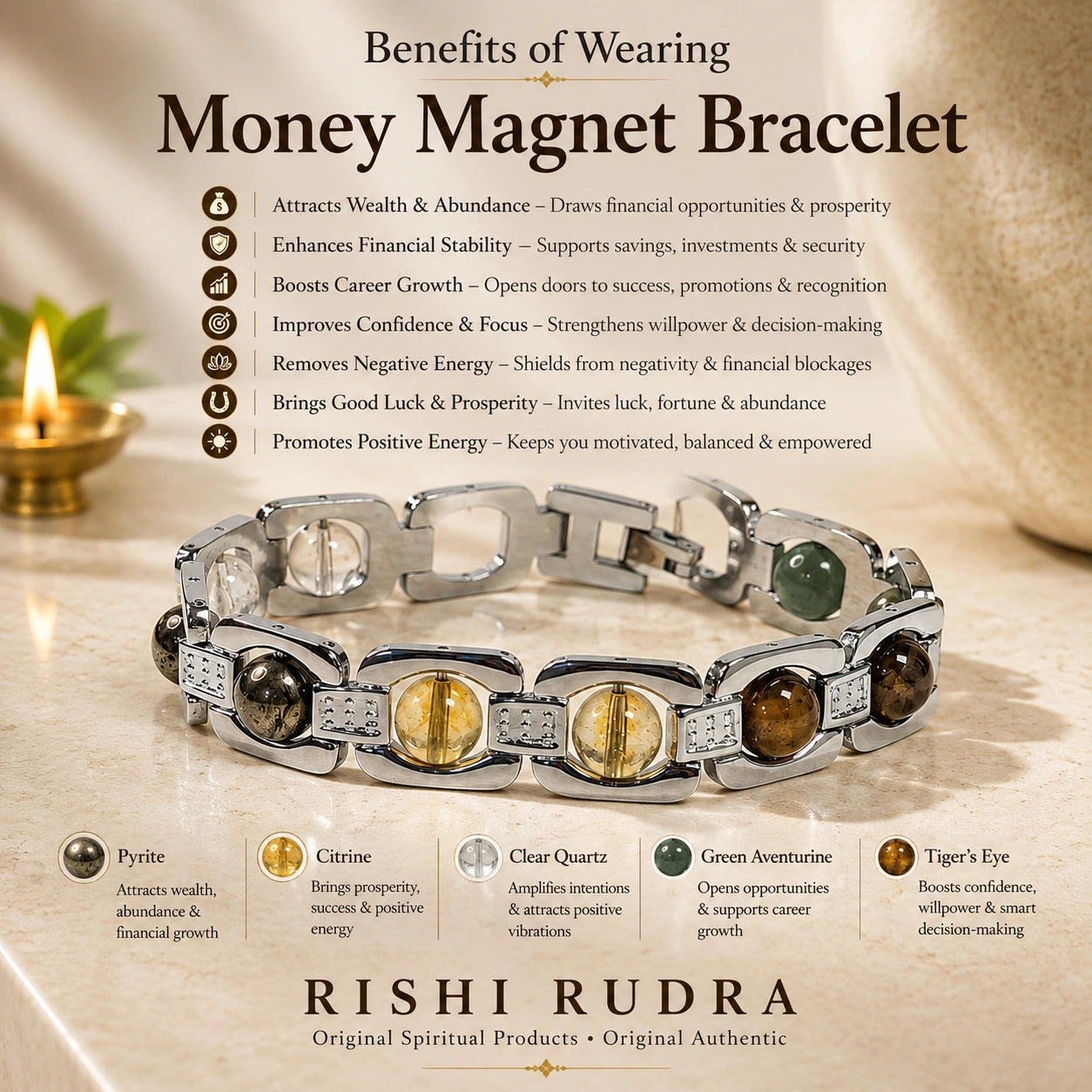 Silver Plated Money Magnet Bracelet