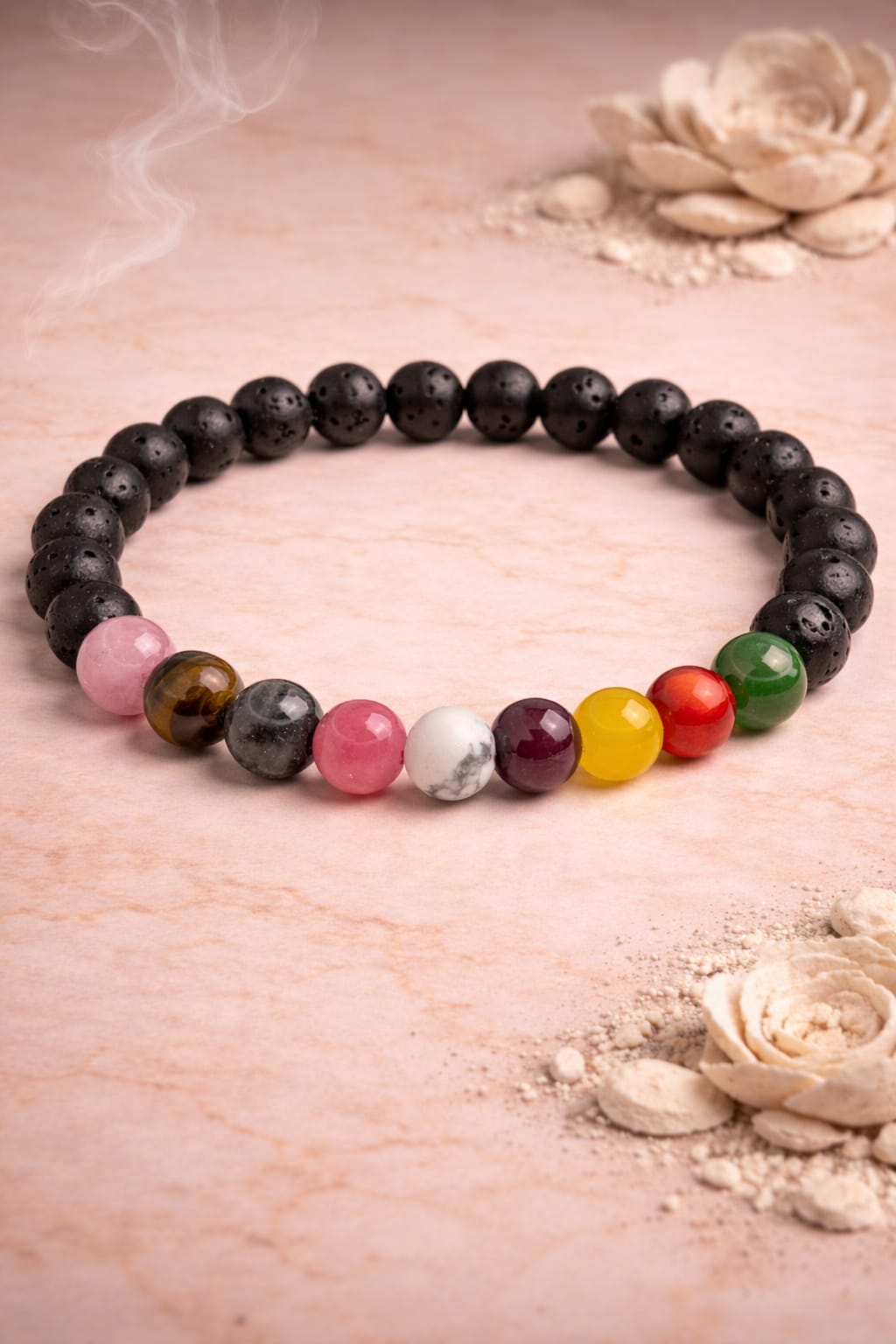 9 Chakra Lava Stone Bracelet – Natural Energy Healing Beads
