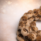 Sacred Jaap Tulsi Mala (12 mm) with Radha Engraved Beads – Handcrafted Devotional Prayer Mala