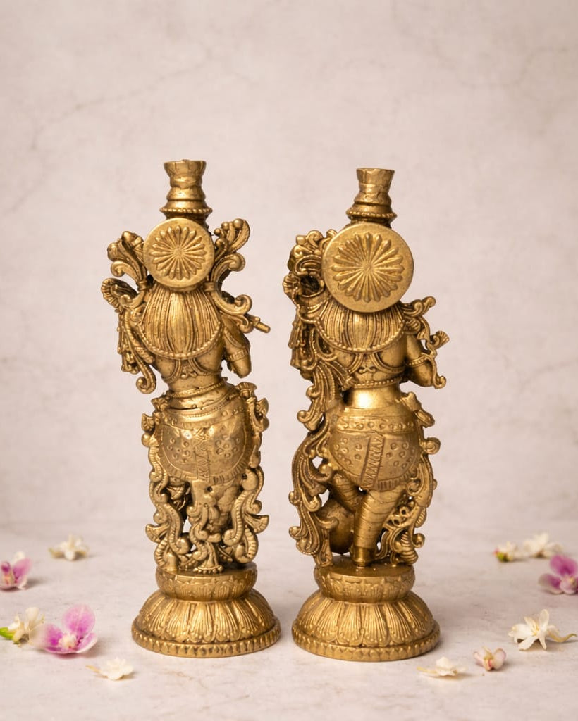 Decorative Brass Radha Krishna Statue – Divine Love Symbol Idol(Height: 12 cm | Breadth: 8 cm)