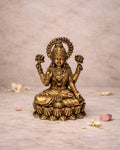 Mini Brass Maa Lakshmi Murti – Sacred Prosperity Idol (Size: 2.5 inch height × 1.5 inch width)