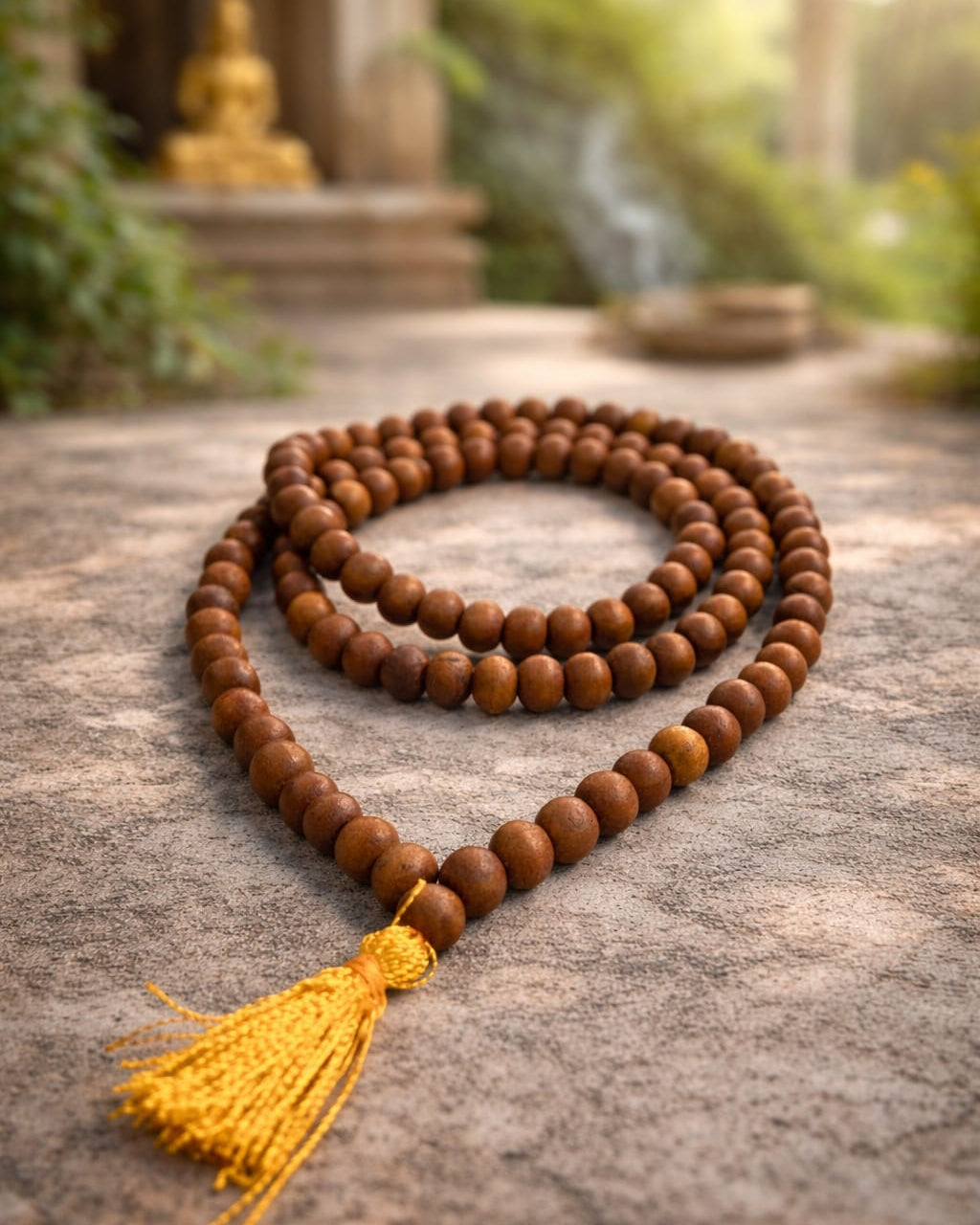 Sacred Chandan 108 Beads Mala (8mm) | Spiritual Sandalwood Necklace