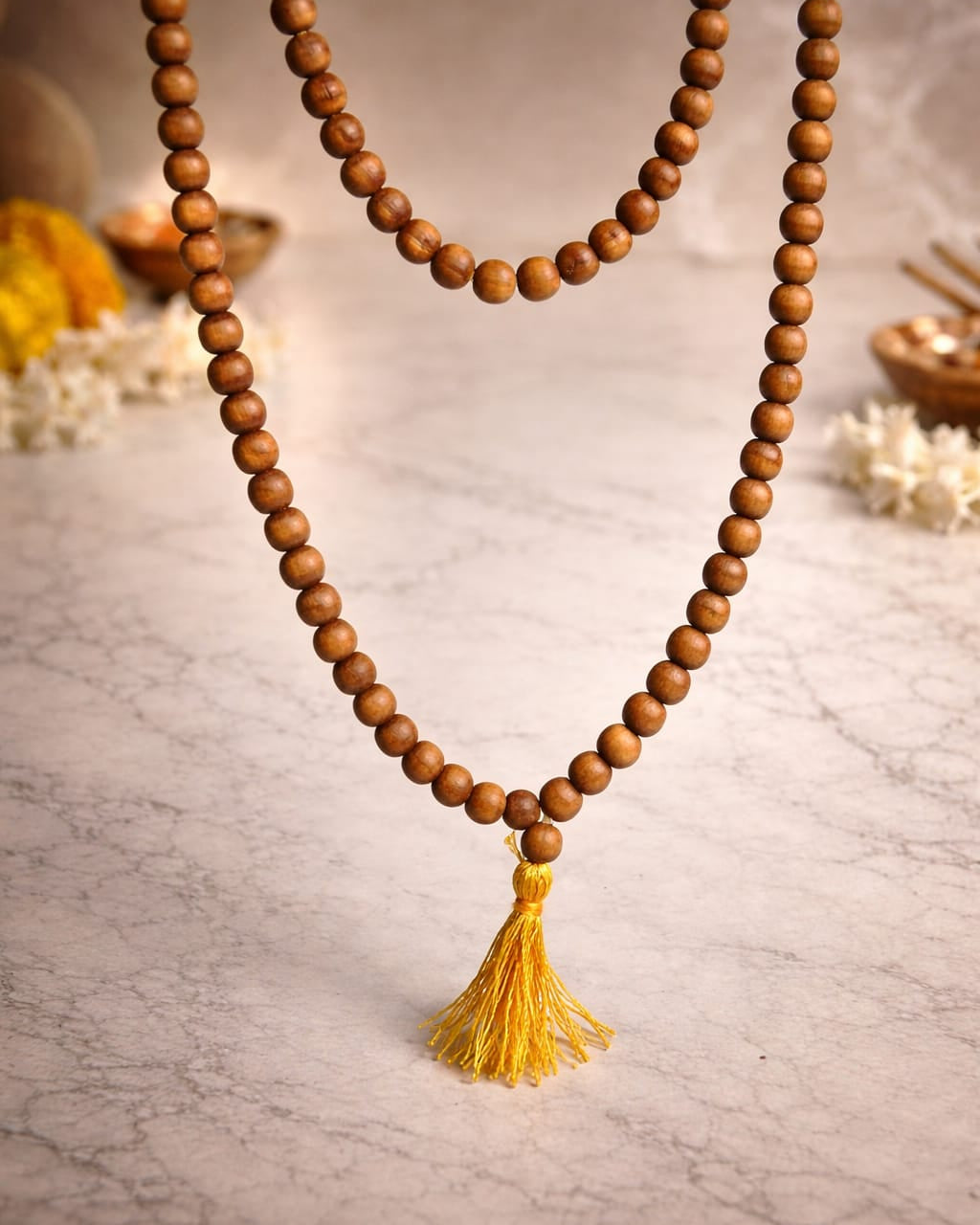 Sacred Chandan 108 Beads Mala (8mm) | Spiritual Sandalwood Necklace