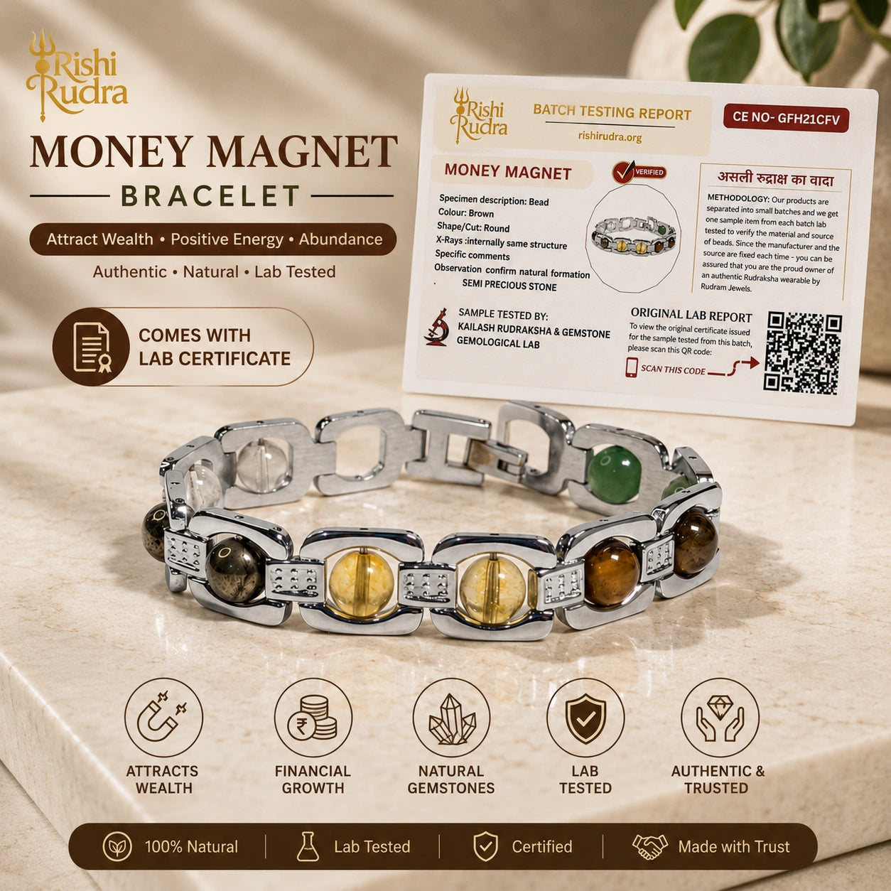 Silver Plated Money Magnet Bracelet