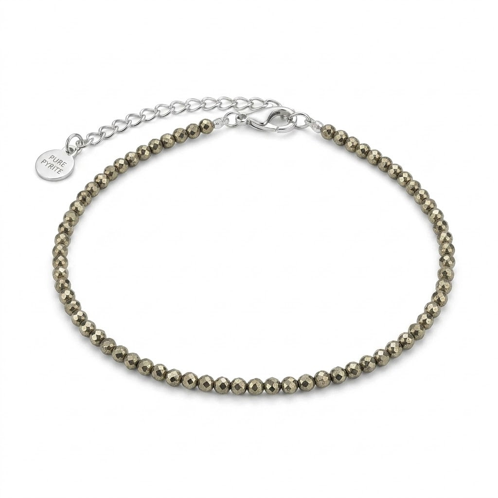 Natural Pyrite Beaded Anklet