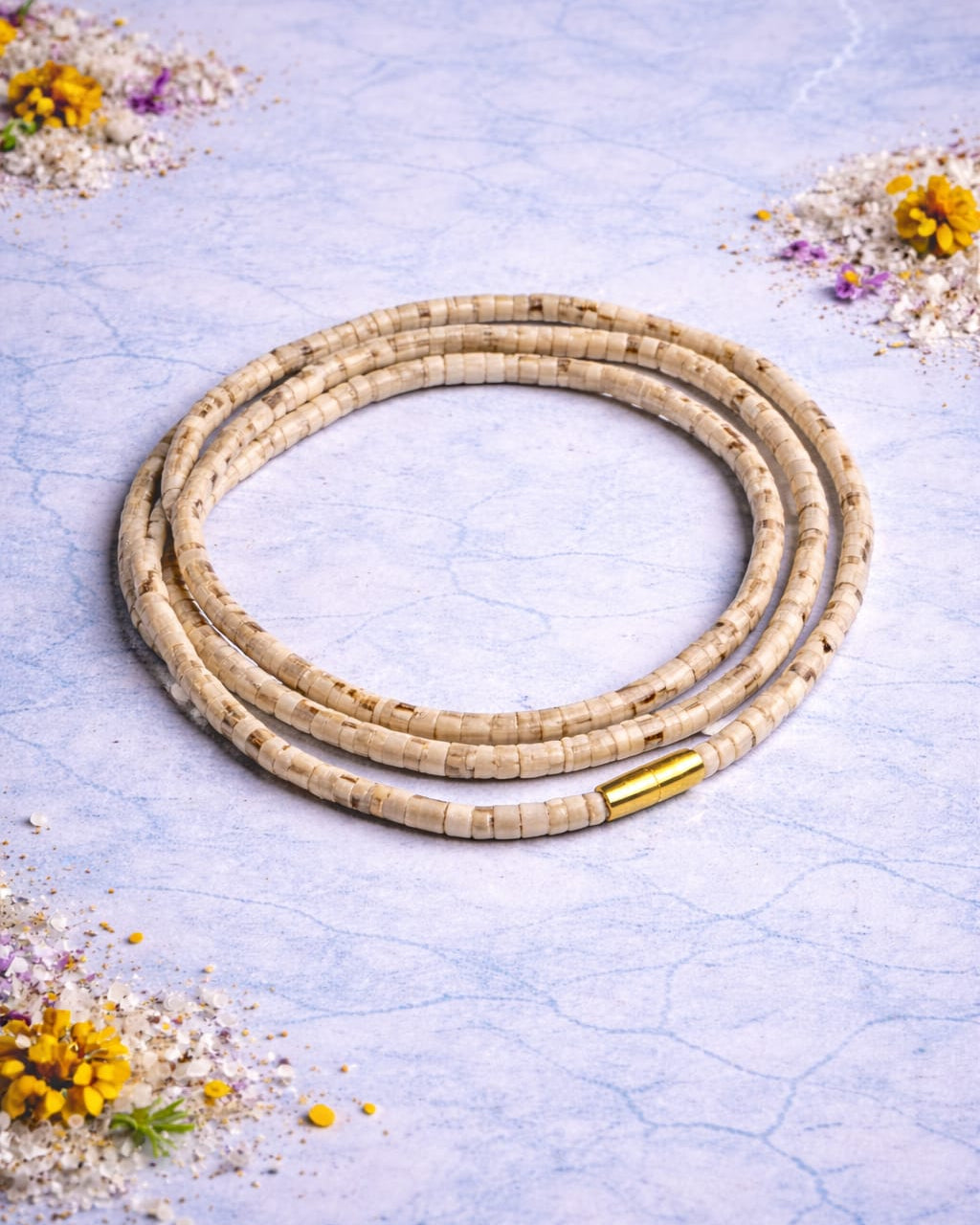 Double Round Tulsi Mala – Natural Holy Basil Kanthi for Daily Wear