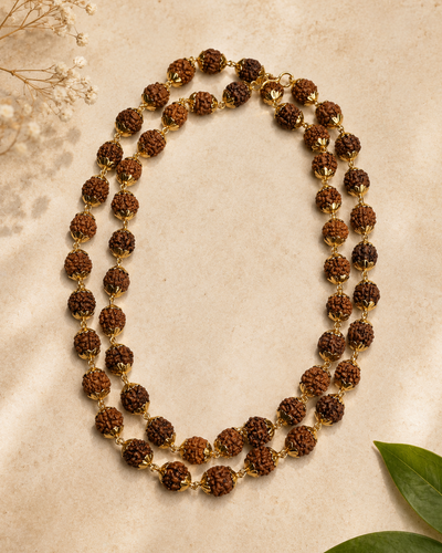 Elegant Gold Plated Rudraksha mala