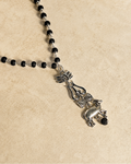 Divine Karungali Mala with Silver Caps, Trishul & Nandi Pendant