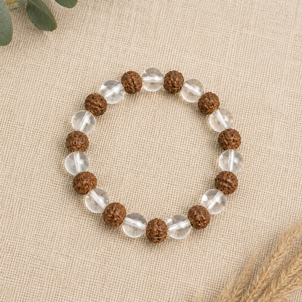 Rudraksha Quartz Harmony Bracelet