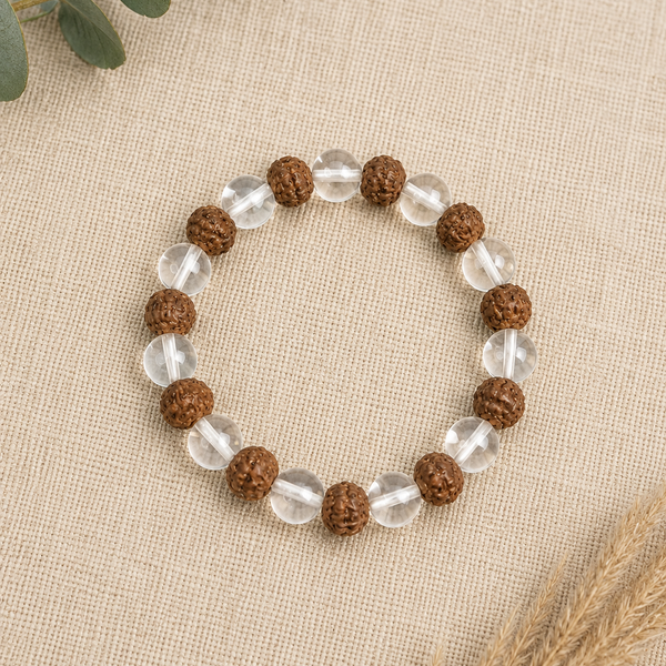 Rudraksha Quartz Harmony Bracelet