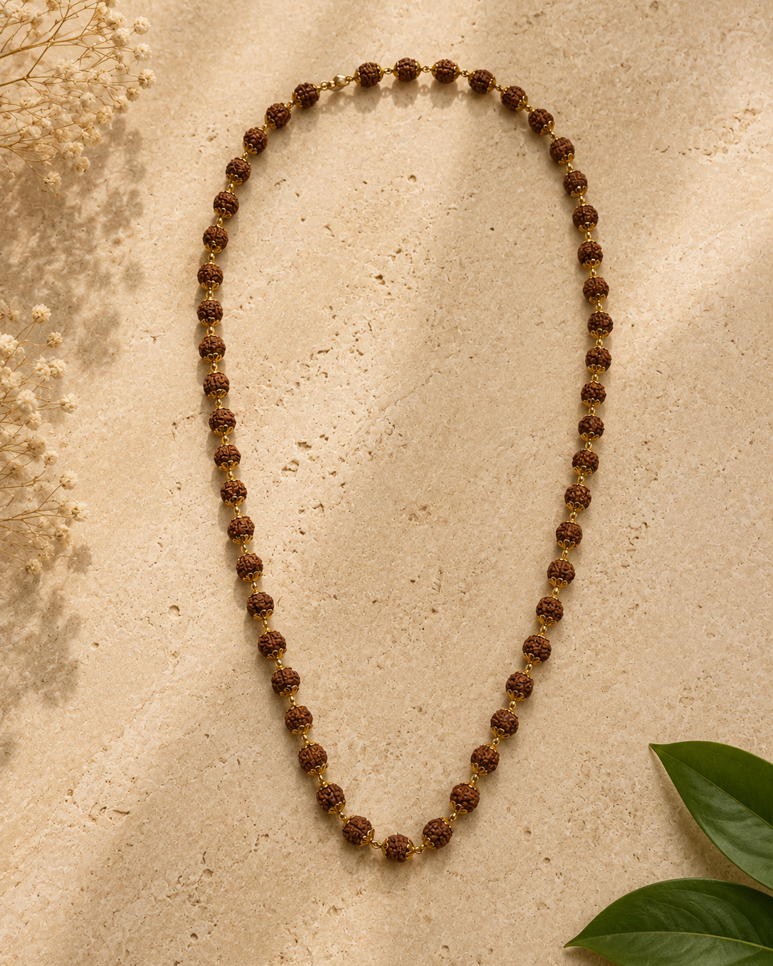 Elegant Gold Plated Rudraksha mala