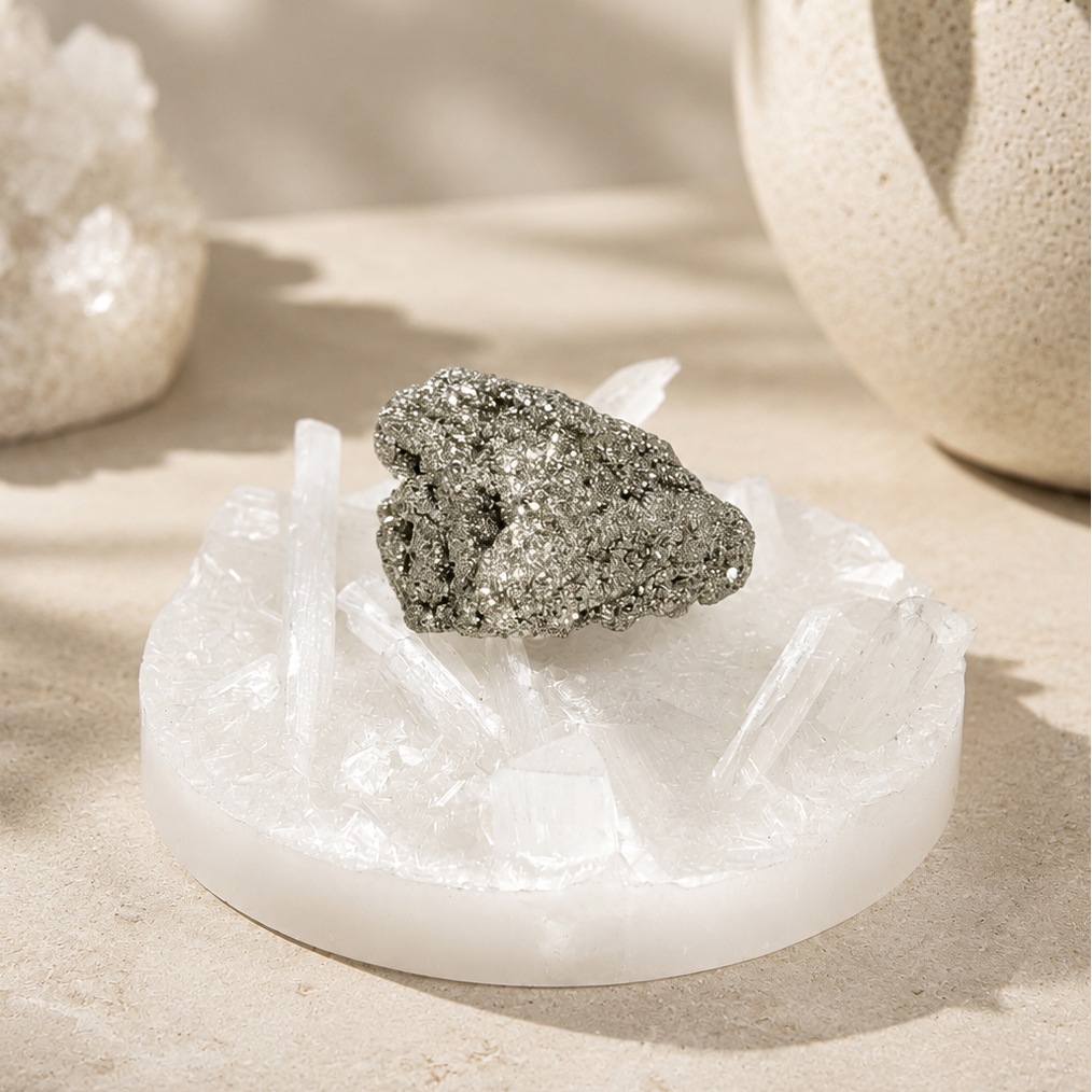 Selenite & Pyrite Energy Combo