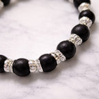 Karungali Bead Bracelet with Silver Caps
