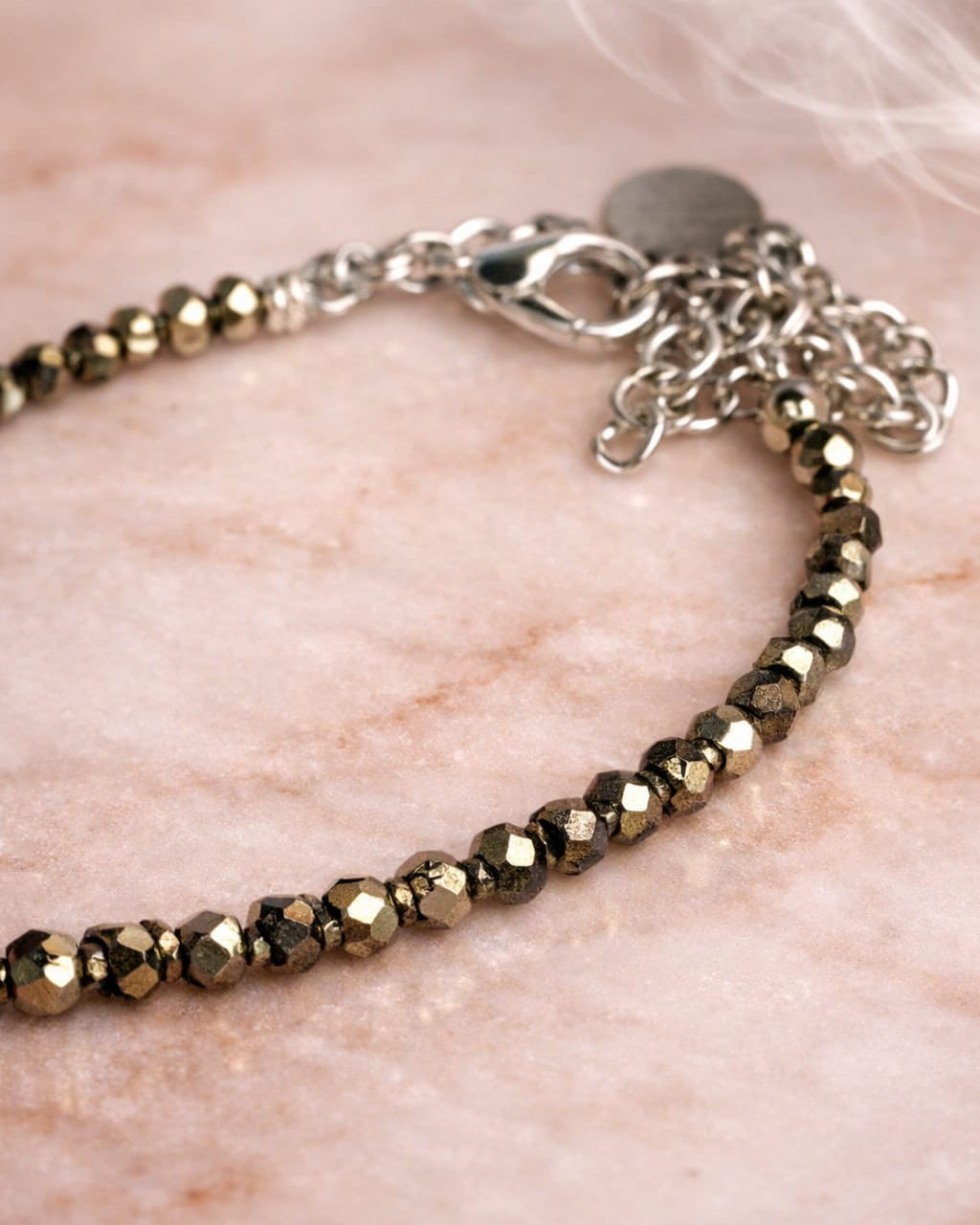 Natural Pyrite Beaded Anklet