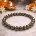Natural Pyrite Bracelet for Wealth & Success | Unisex Crystal Jewelry
