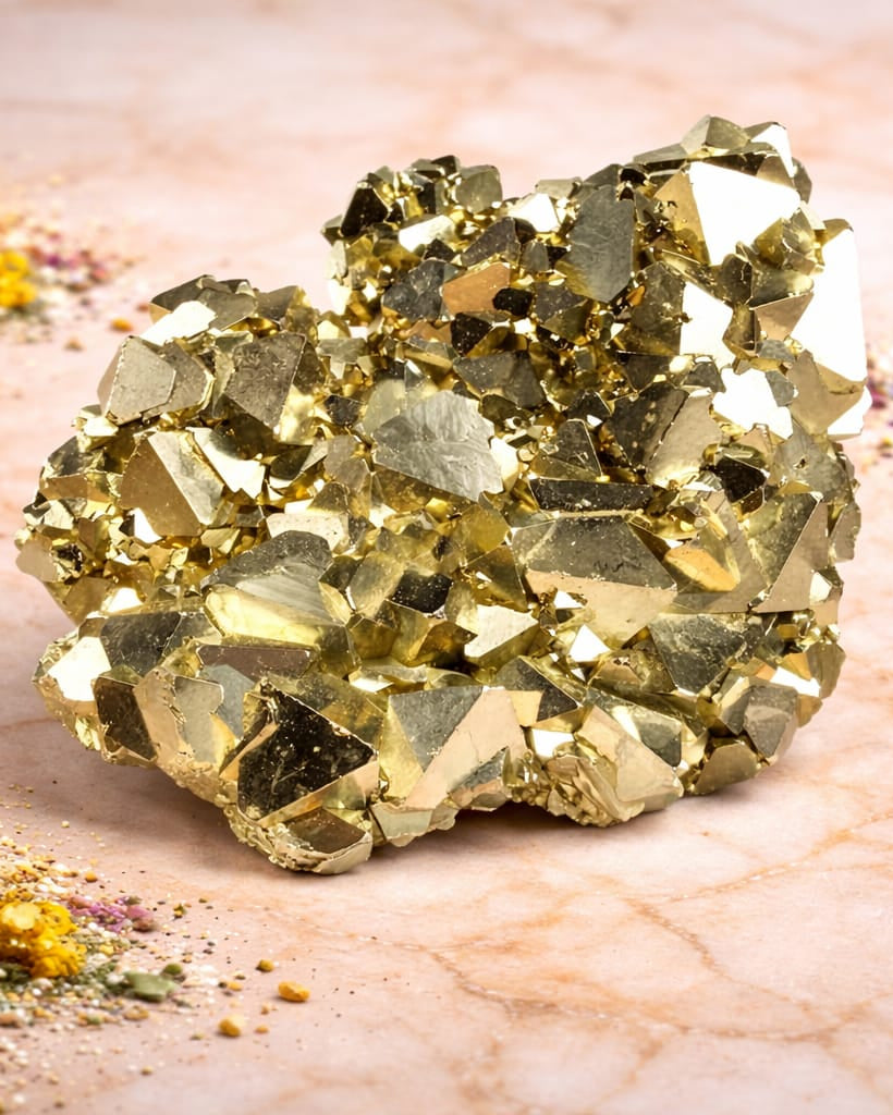 Raw Pyrite Stone – Natural Golden Healing Crystal Cluster