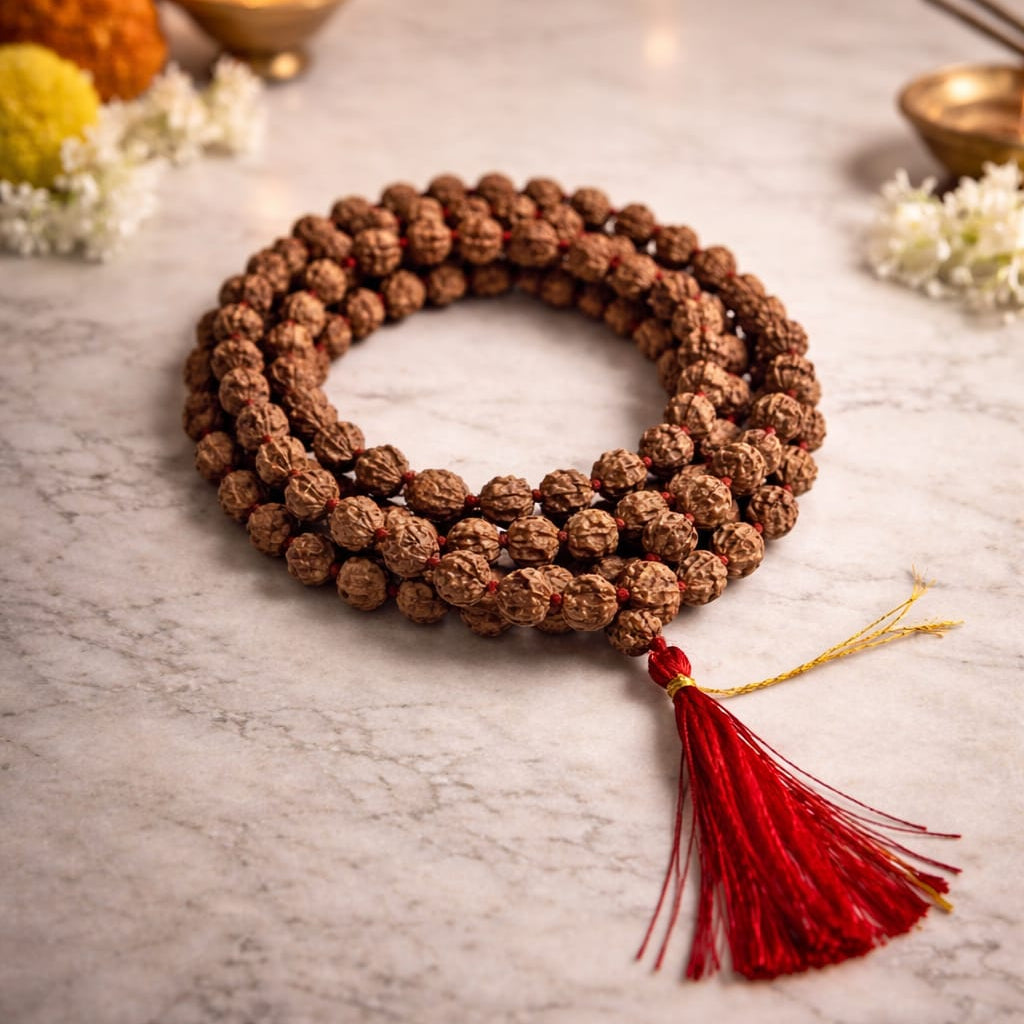 Pure Rudraksha 7mm Bead Mala | Sacred Meditation & Prayer Mala