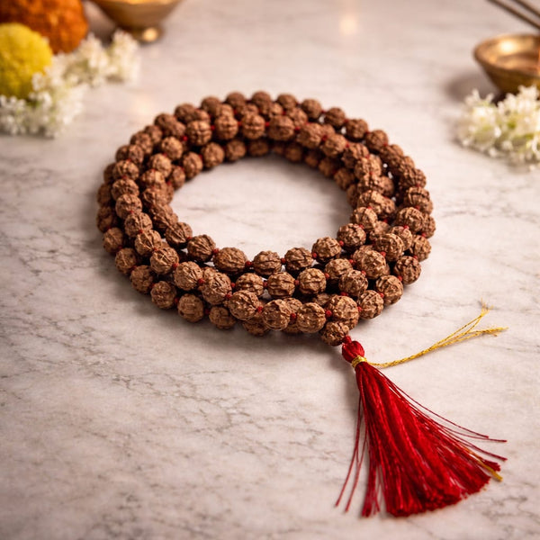 Pure Rudraksha 7mm Bead Mala | Sacred Meditation & Prayer Mala