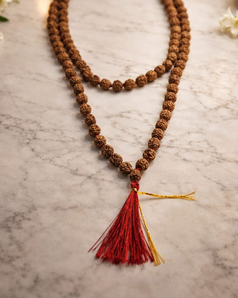 Pure Rudraksha 7mm Bead Mala | Sacred Meditation & Prayer Mala