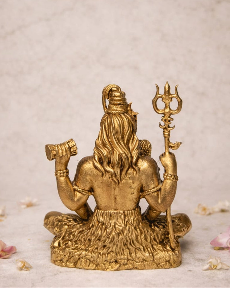 Mini Brass Lord Shiva Murti – Divine Meditation Pose for Home Mandir (Height: 6.5 cm | Breadth: 4 cm):