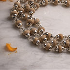 Premium Devotional Mala – 4mm German Silver Finish