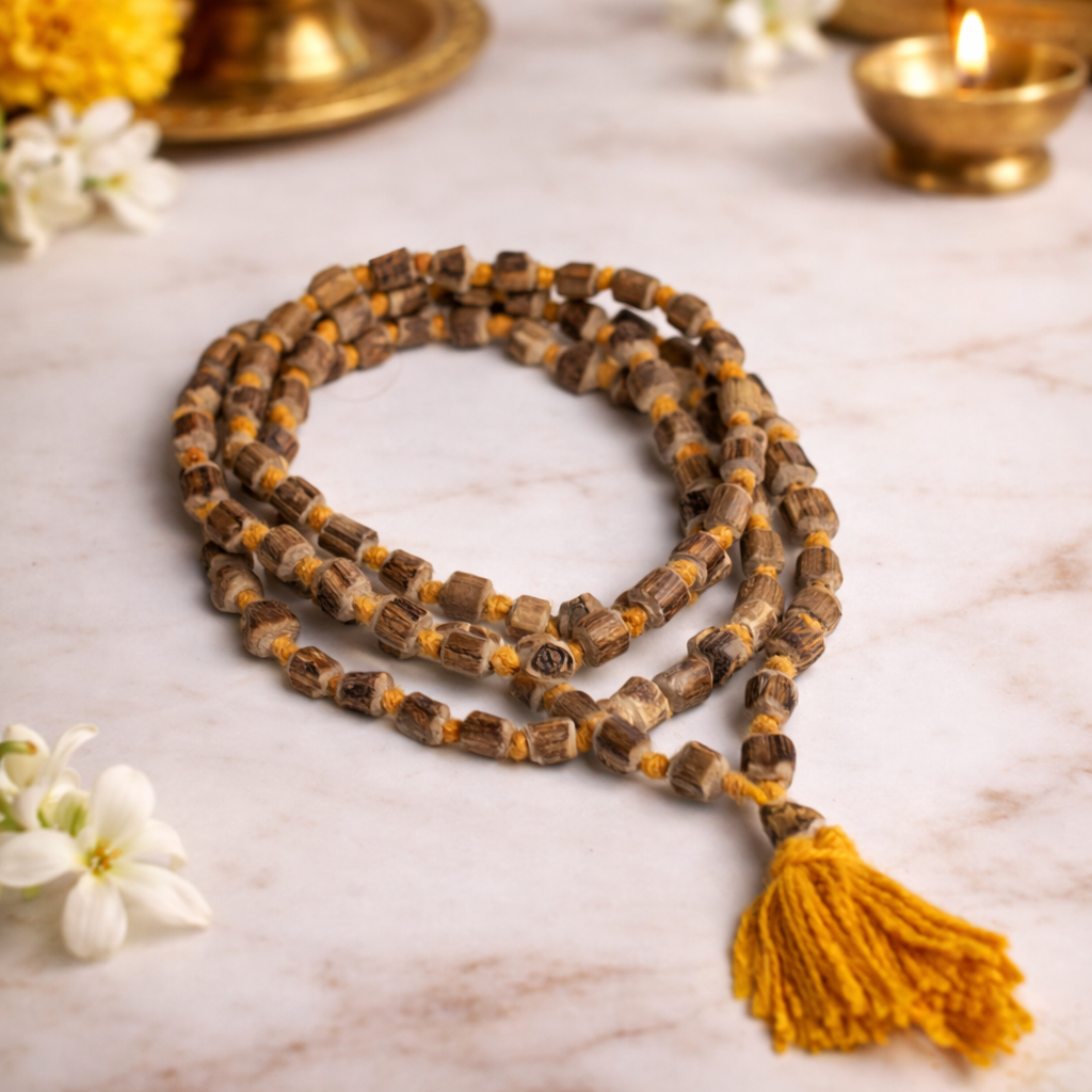 Tulsi Jaap Mala | Natural Tulsi Wood Beads | Sacred Japa Mala for Meditation & Chanting