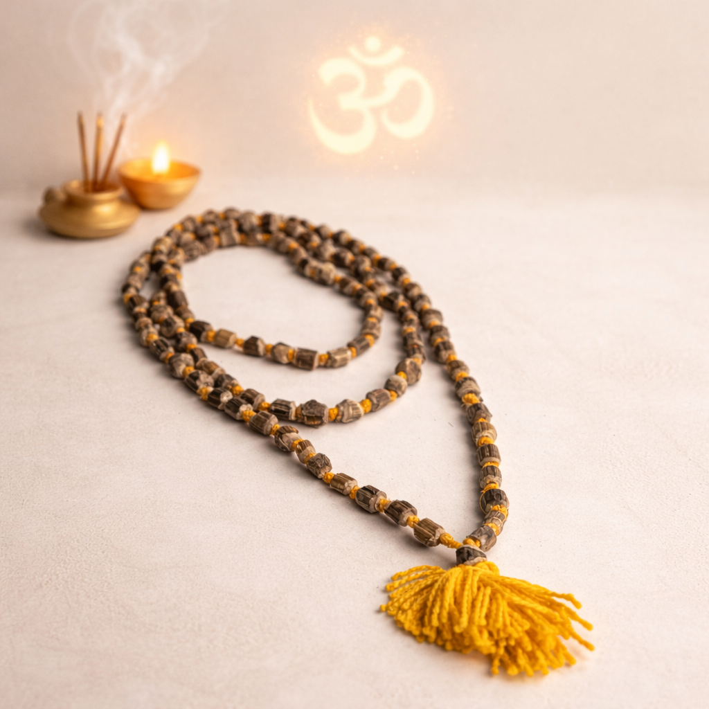 Tulsi Jaap Mala | Natural Tulsi Wood Beads | Sacred Japa Mala for Meditation & Chanting