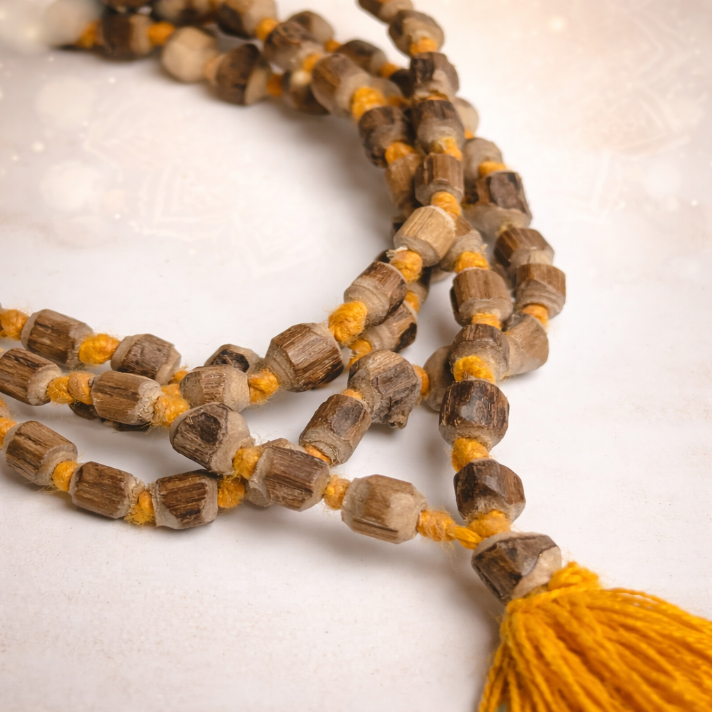 Tulsi Jaap Mala | Natural Tulsi Wood Beads | Sacred Japa Mala for Meditation & Chanting
